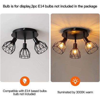 Industrial Adjustable Black Spotlight Ceiling Light