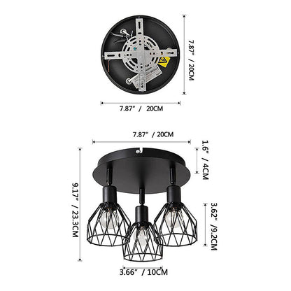 Industrial Adjustable Black Spotlight Ceiling Light