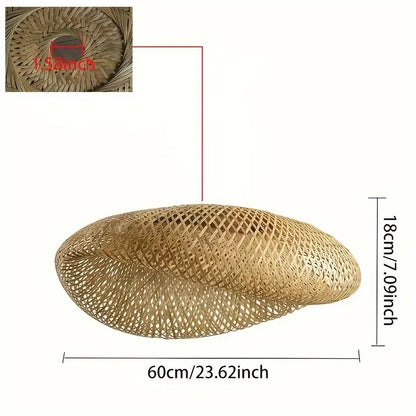 BambooBoho Handwoven Bohemian Rattan Pendant Lampshade