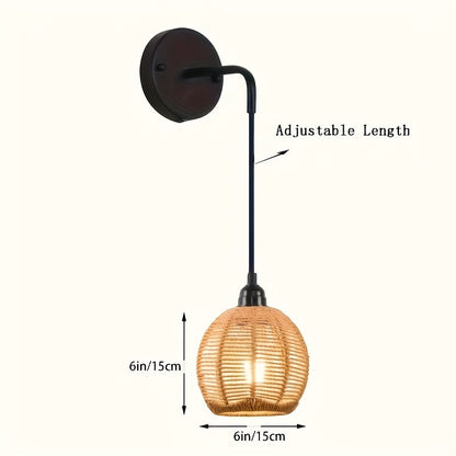 Boho Rattan Wall Lamp