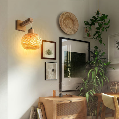 Rustic Wooden Wall Sconce