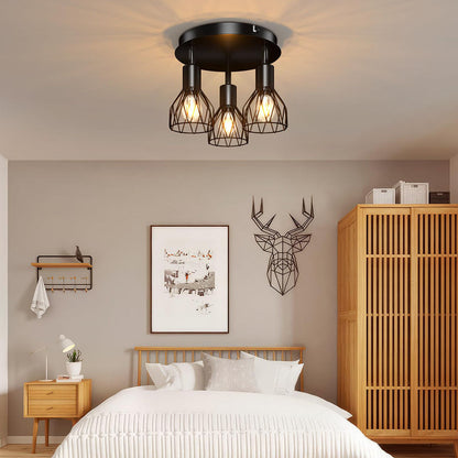 Industrial Adjustable Black Spotlight Ceiling Light