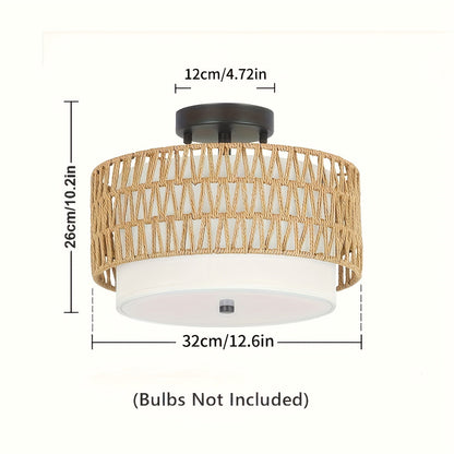 Boho Rattan Ceiling Light