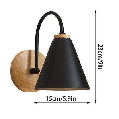 Nordic Beam Scandinavian Wood & Iron Wall Light