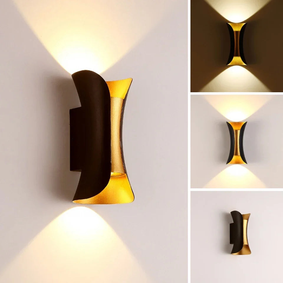 Modern Black & Gold Wall Light