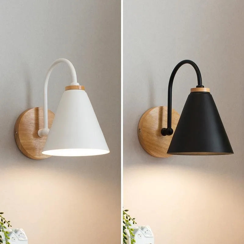 Nordic Beam Scandinavian Wood & Iron Wall Light