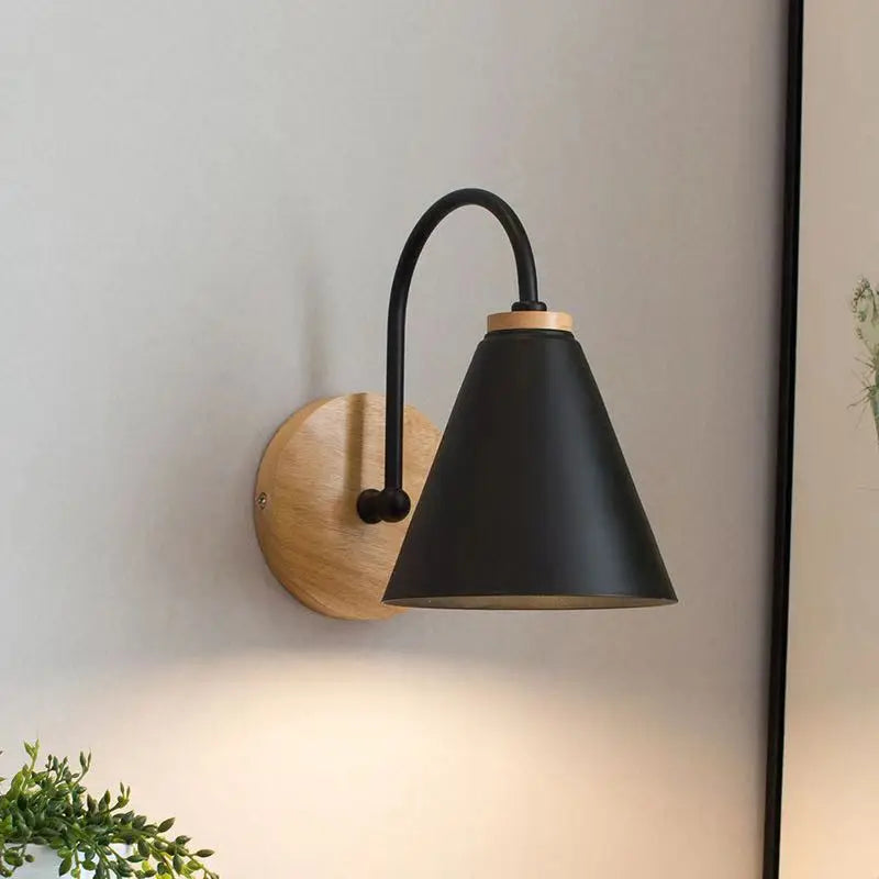Nordic Beam Scandinavian Wood & Iron Wall Light