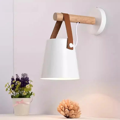 Nordic Wood & Leather Wall Lamp