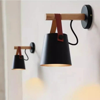Nordic Wood & Leather Wall Lamp