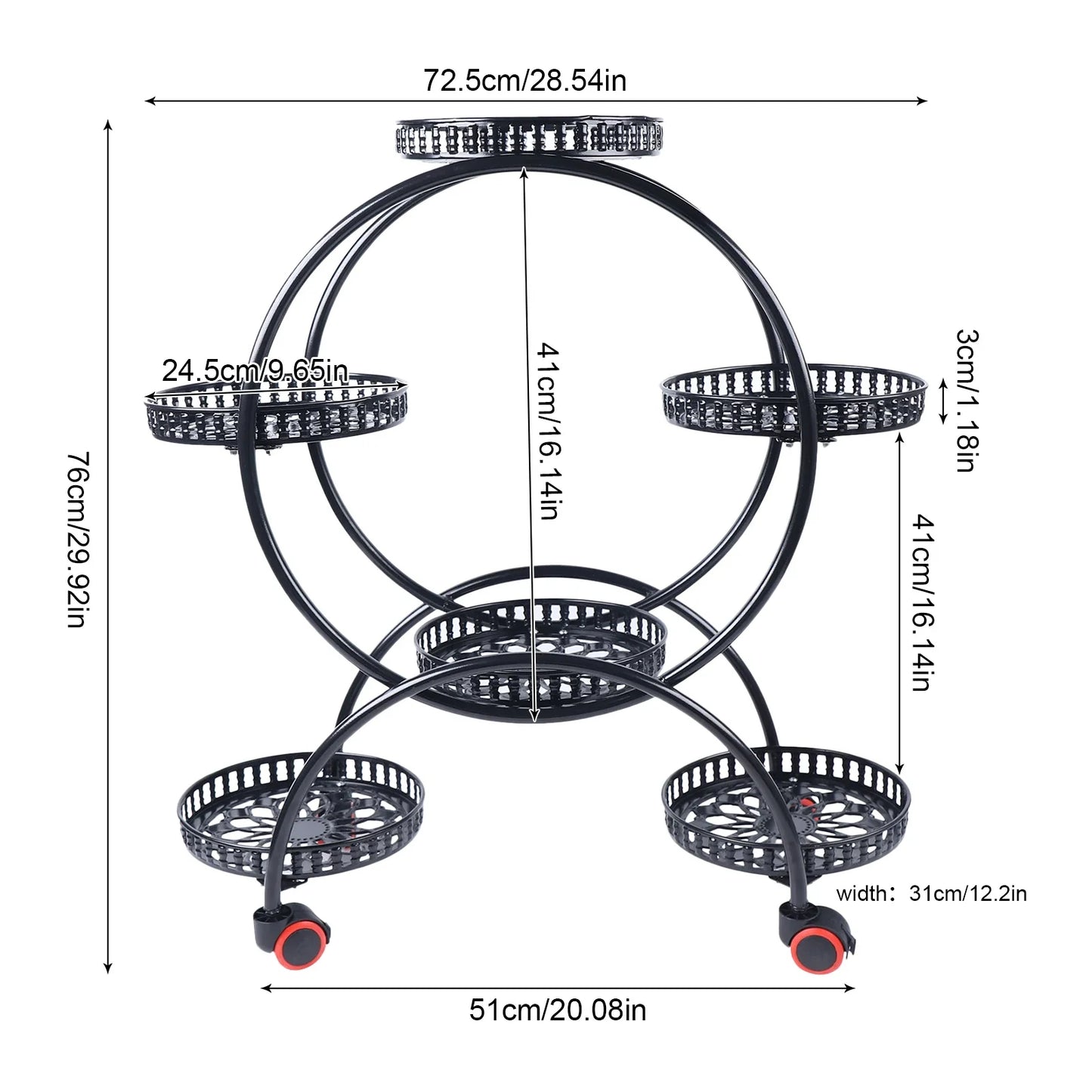Metal Plant Stand with Wheels