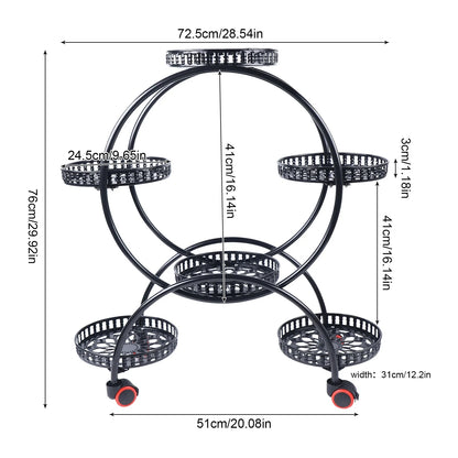 Metal Plant Stand with Wheels