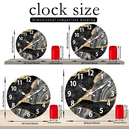 MarbellaTime Modern Round Wooden Wall Clock