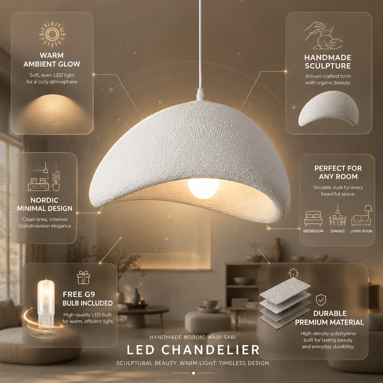 Zenith Glow Modern LED Chandelier
