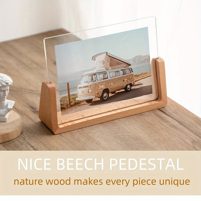 U-Shaped Acrylic & Wood Photo Frame