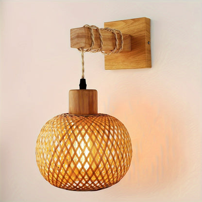 Rustic Wooden Wall Sconce