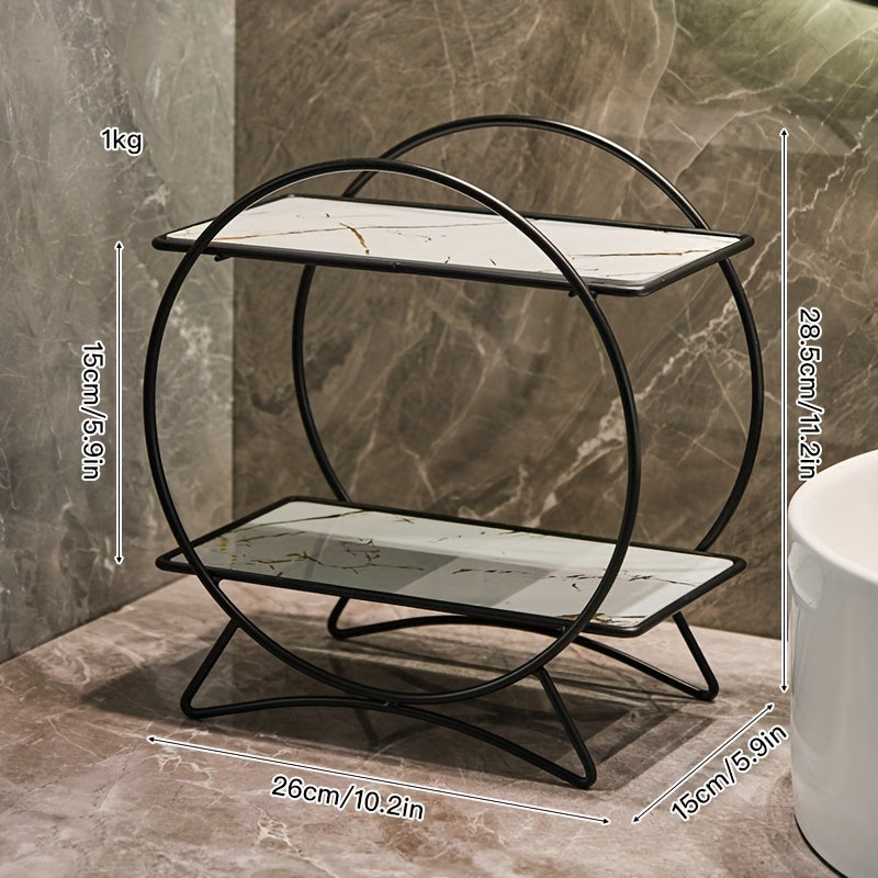 Double-Tiered Bathroom Organiser with Cat Ear Base