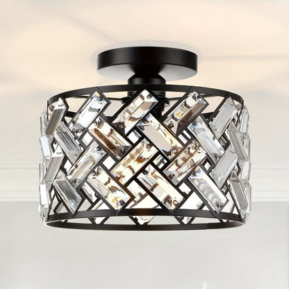 Modern Crystal Semi Flush Mount Ceiling Light