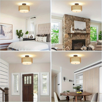 Boho Rattan Ceiling Light