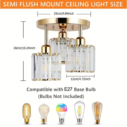 Modern Gold Luxury Crystal Ceiling Light